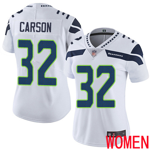 Seattle Seahawks Limited White Women Chris Carson Road Jersey NFL Football #32 Vapor Untouchable->youth nfl jersey->Youth Jersey